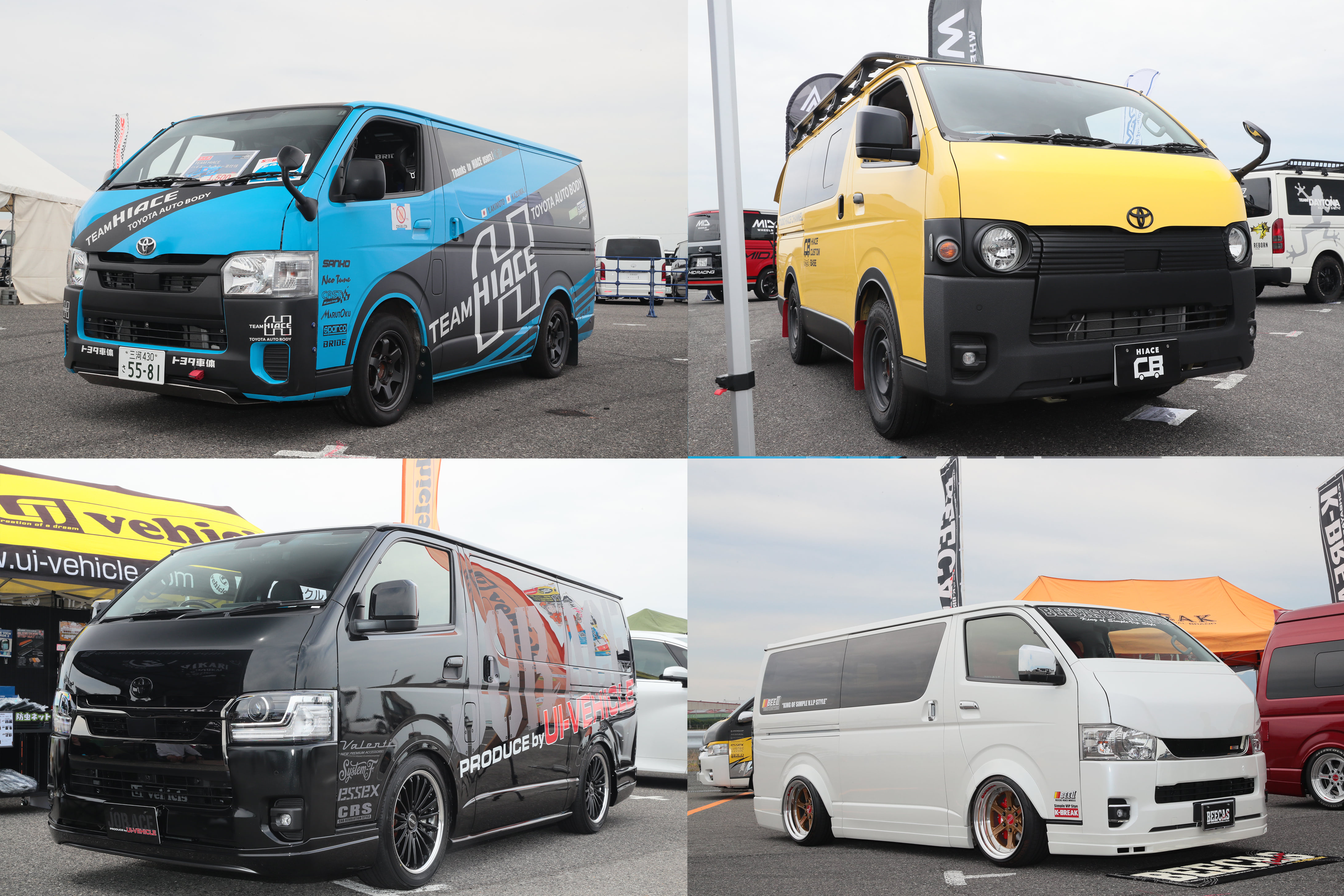 ラリー仕様に職人仕様などなどバラエティ豊かなハイエースが登場 