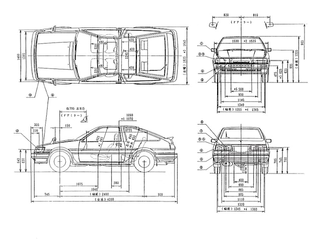 ボディがまるでサスペンションの構造材のひとつ、AE86の骨格考察【1