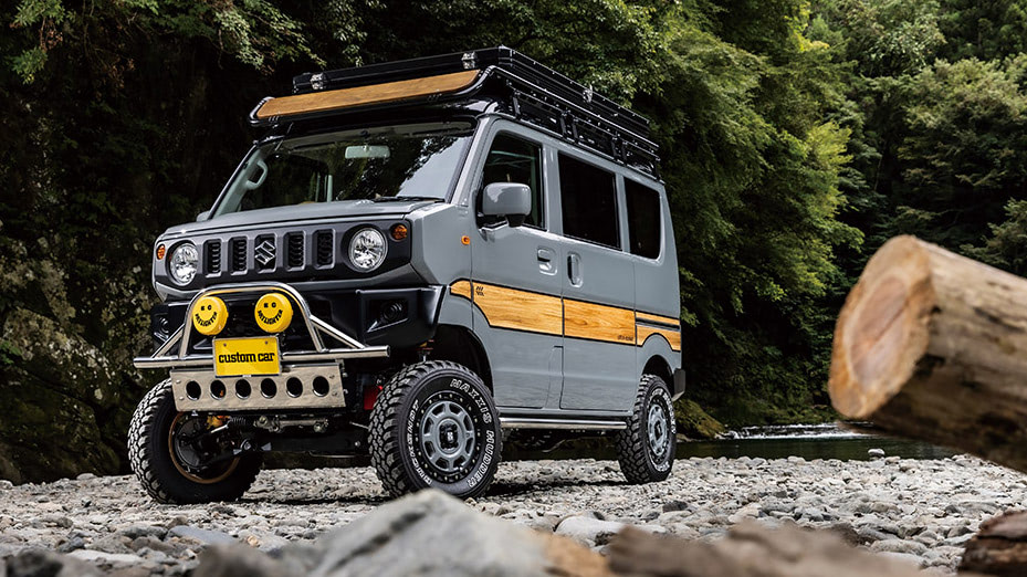 エブリィ等リフトアップ車輌にお勧め。ジムニーショック 隣の「ジムニー」が小さく見えるスズキ「エブリイ」発見！ 10